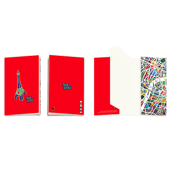 "Paris map "Eiffel Tower" - Small notebook