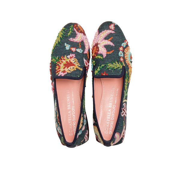 Mocassins en tissu floral