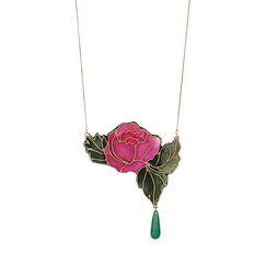 Sautoir Versailles avec perle et rose brodée