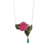 Necklace pearl and embroidered rose