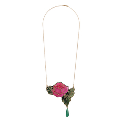 Sautoir Versailles avec perle et rose brodée