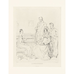 Engraving The Stamati family - Pierre Munier according to Ingres