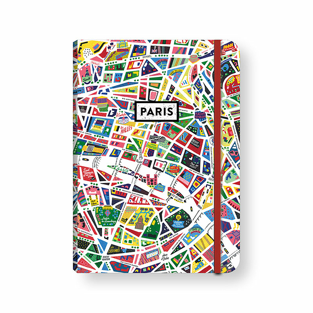 Notebook with Elastic Band Corbineau - Map of Paris