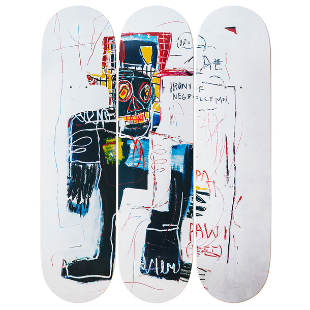 Skateboards triptych Jean-Michel Basquiat Irony of a Negro Policeman - The Skateroom