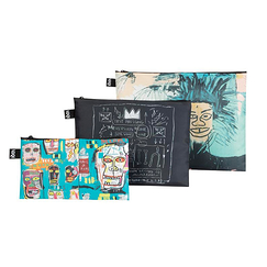 Set of 3 zip pockets Basquiat