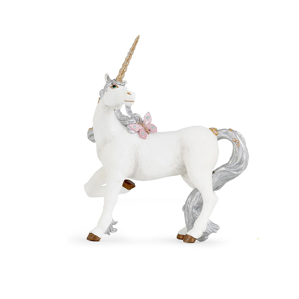 Figurine Licorne argentée