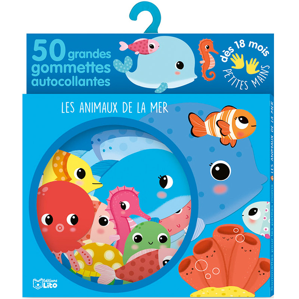 50 large self-adhesive stickers - Sea animals