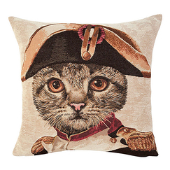 Housse de coussin Chat Napoléon - Beige