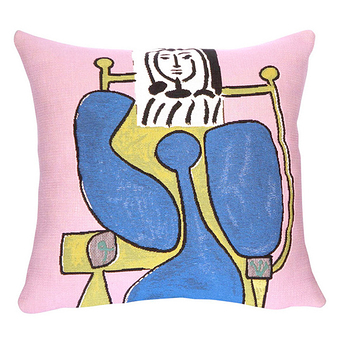 Cushion cover Picasso Sitting woman in a blue dress
