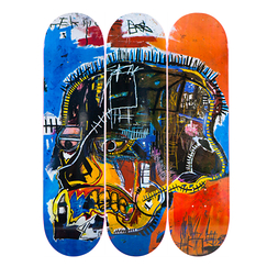 Skateboards triptyque Jean-Michel Basquiat Skull - The Skateroom