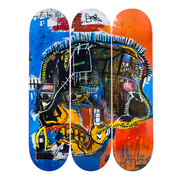 Skateboards Triptych Jean-Michel Basquiat Skull - The Skateroom