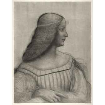 Engraving Portrait of Isabelle d'Este - Leonardo da Vinci