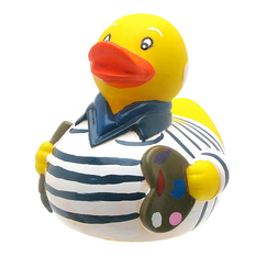 Plastic bath duck Picasso