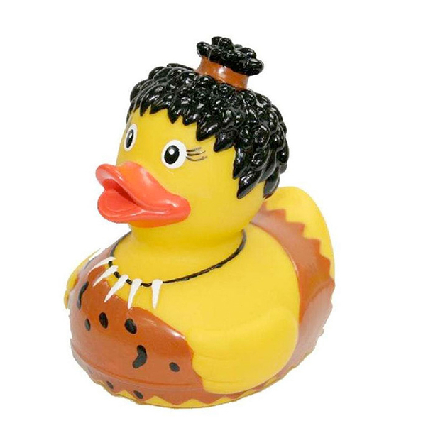 Plastic bath duck Cavegirl
