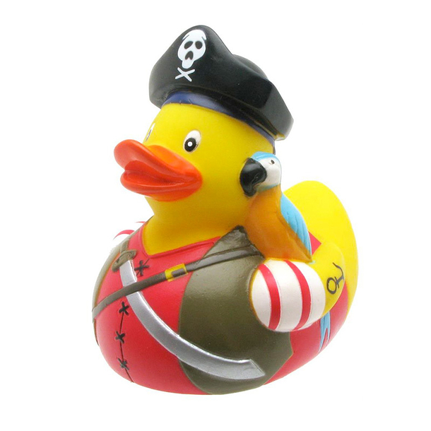 Plastic bath duck Pirate with Parrot