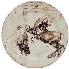 Leonardo Da Vinci Plate - Horse Head