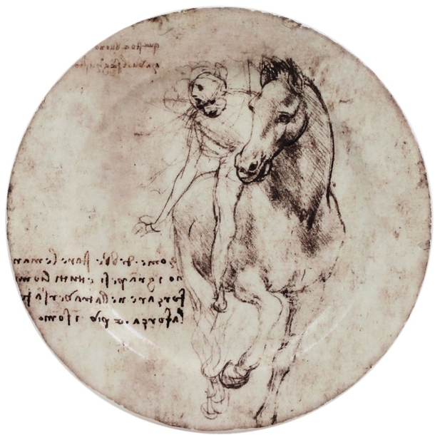Leonardo Da Vinci Plate - Horseman