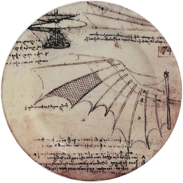 Assiette Léonard De Vinci - Machines volantes
