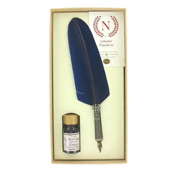 Napoleon Writing Set - Blue Goose feather - Bortoletti