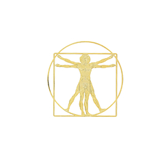 Magnetic Brooch Da Vinci - Vitruvian Man - Gold