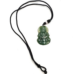 Jade Pendant - Large Buddha - Imperial green