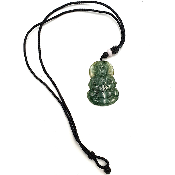 Pendentif en Jade - Grand Bouddha - Vert impérial