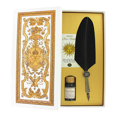 Coffret d'écriture Versailles - Plume d'oie noire - Bortoletti