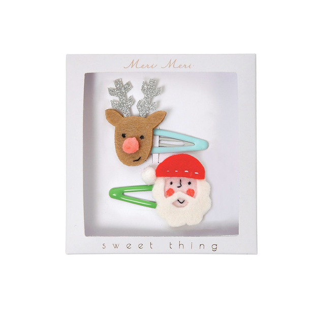 Santa & Reindeer Hair Clips - Meri-Meri