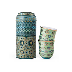 Tin Box With 2 Coffee Cups Andalusia