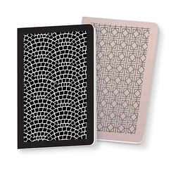 Set of 2 Small Notebooks Ville de Paris 12 x 19 cm "Paris: Silver Patterns"