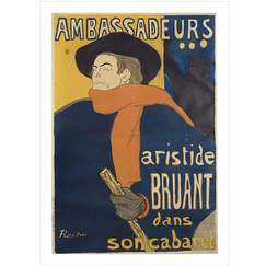 Affiche Lautrec Aristide Bruant dans son cabaret