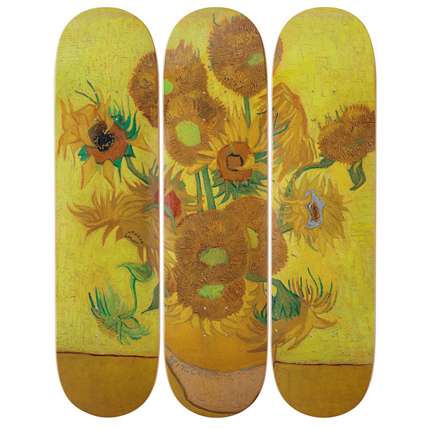 Skateboards triptyque Vincent van Gogh Les tournesols - The Skateroom