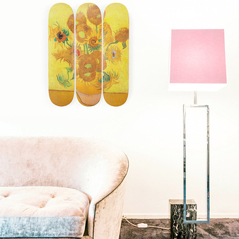Skateboards Triptych Vincent van Gogh Sunflowers - The Skateroom