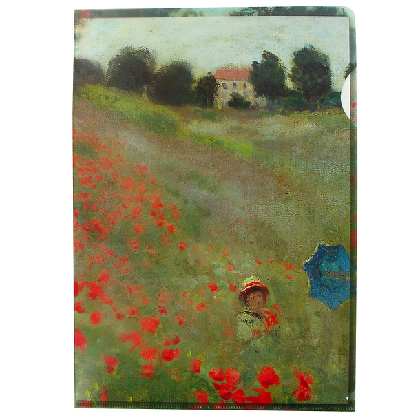 Claude Monet Clear File Poppy Field - A4