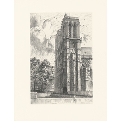 Engraving The Towers of Notre-Dame de Paris - Frank Milton Armington