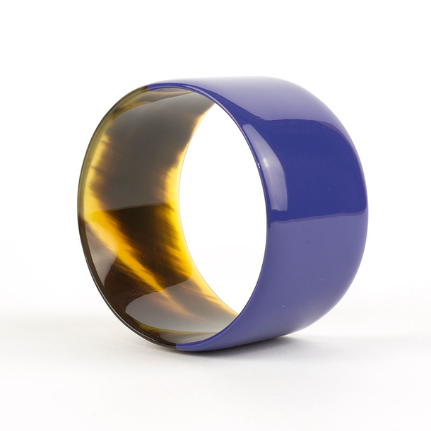 Broad indigo blue lacquered Bracelet - L'Indochineur