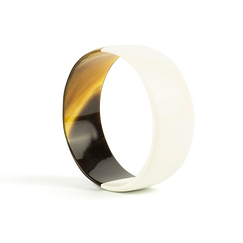 Ivory lacquered flat bracelet - L'Indochineur