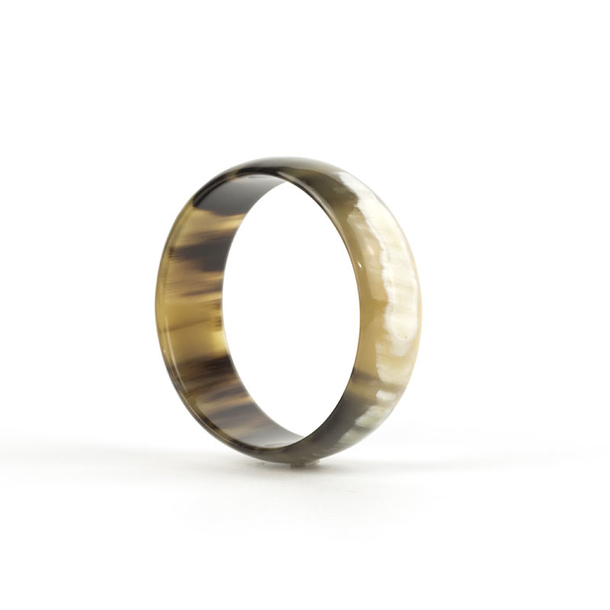 Bracelet plat en corne noire marbrée - L'Indochineur