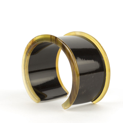 Open bracelet reel in black horn - L'Indochineur