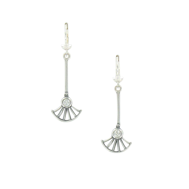 Boucles d'oreilles Art nouveau Éventail