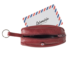 Purse Charles - Grained Leather Red - Larmorie