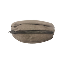 Purse Charles - Grained Leather Taupe Grey - Larmorie