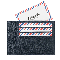 Card holder Paul - Grained cow leather Lune Bleue (Blue moon) - Larmorie