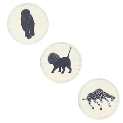 Lot de 3 badges Léopold Chauveau - Savane