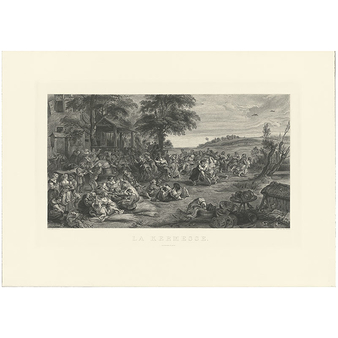 Engraving Flemish festival or fair - Pierre-Paul Rubens