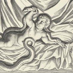 Engraving Hercule kills two snakes - Nicolas Poussin