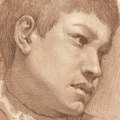 Engraving Head of a young boy - Carrache