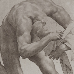 Engraving Study of nude man - Da Volterra