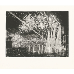 Engraving The Luminous Fountains (1937 Exhibition) - Raphaël Drouart
