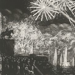 Engraving The Luminous Fountains (1937 Exhibition) - Raphaël Drouart